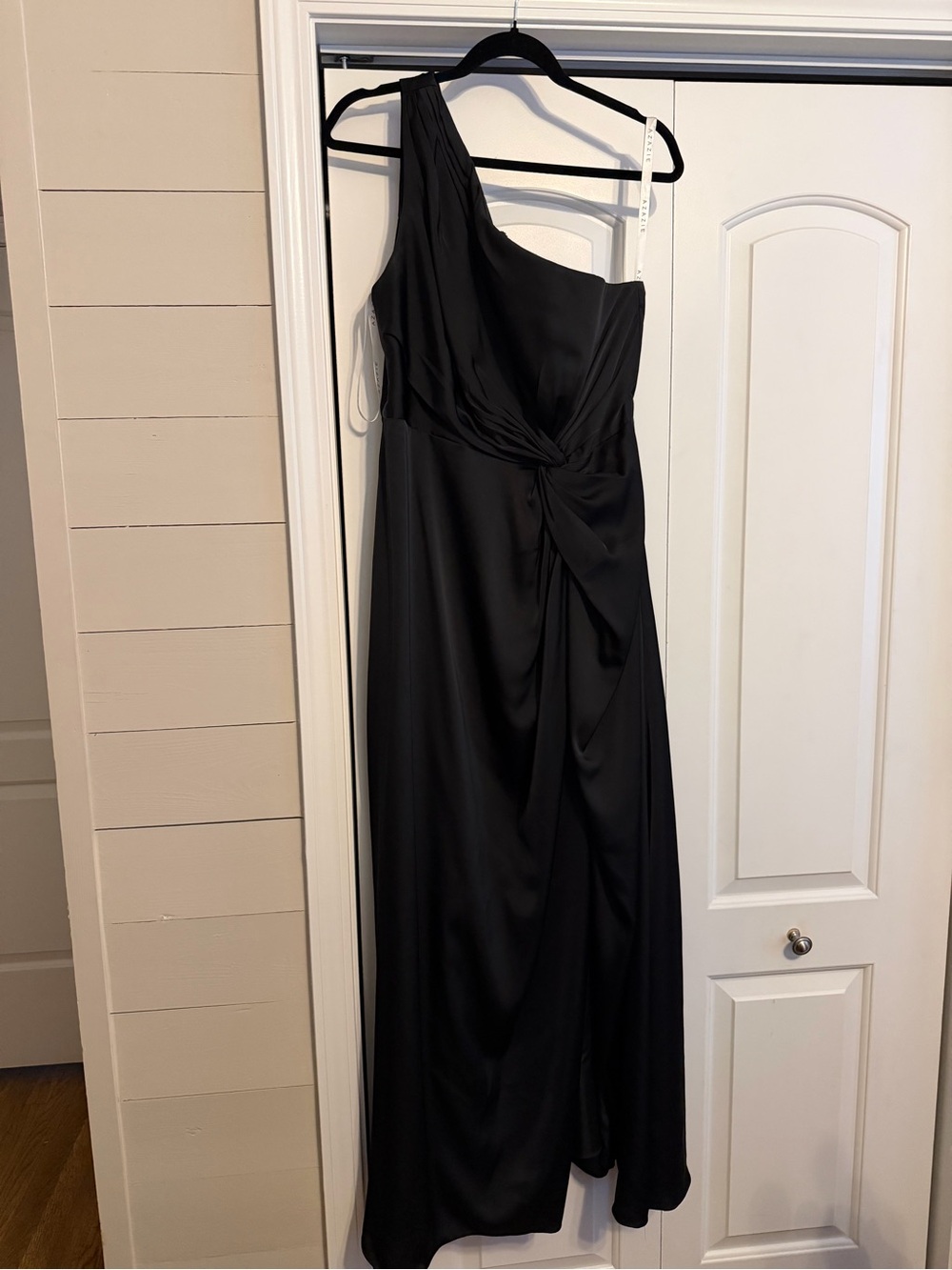 Azazie Black One-Shoulder Evening Gown